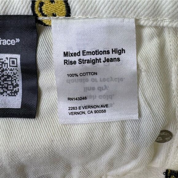 NEW Reformation Mixed Emotions High Rise Straight Jeans Vintage White Size 24 - Picture 11 of 12